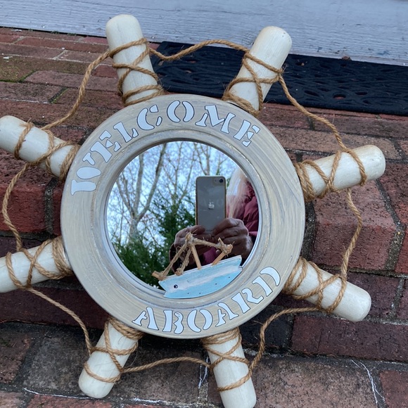 Welcome aboard mirror with boat - Picture 3 of 8